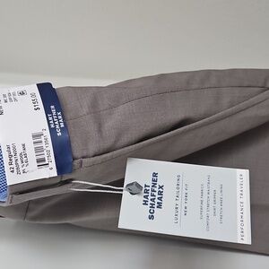 Hart Schaffner Marx Tan/brown New York Fit Wool Blend Pants 95% Wool 5% Elastane